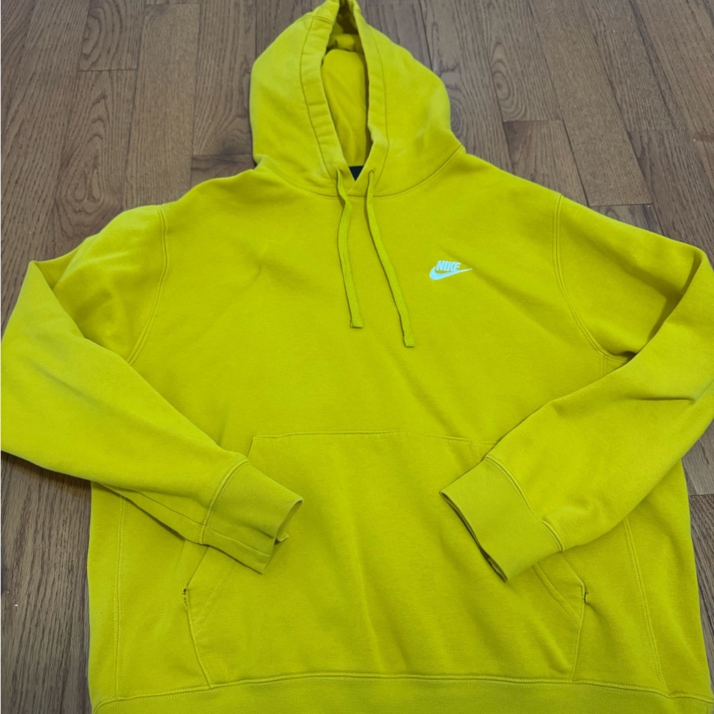 Nike Men's Bright Yellow Hoodie